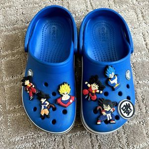 Crocs Crocband Blue Clog for Unisex Child Sz 12 Dragon Ball Anime Jibbitz Charms